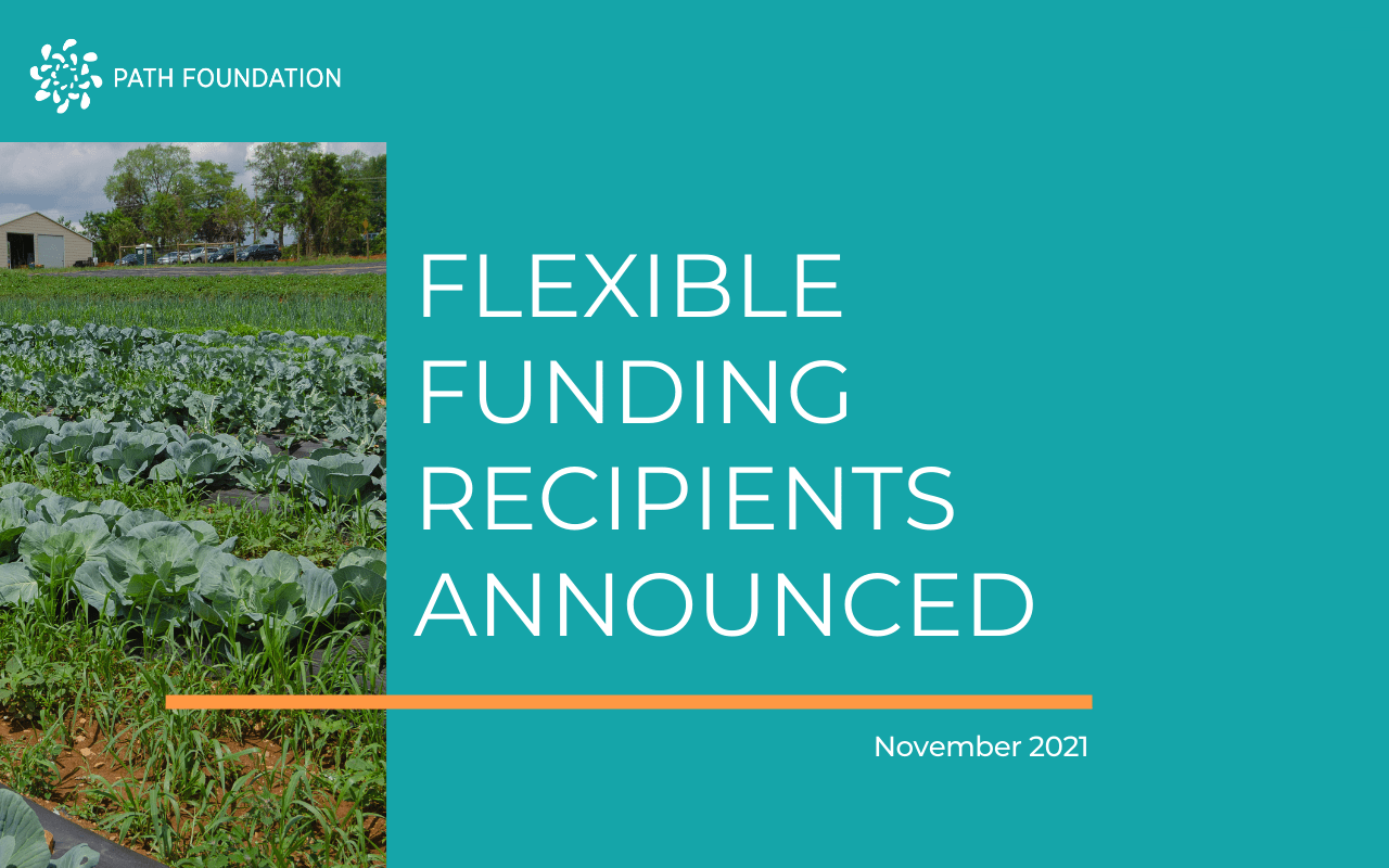 Teal background graphic with the words "Flexible Funding Recipients Announced"